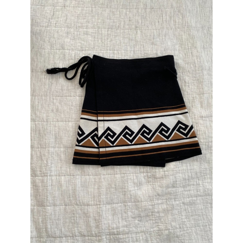 Aritzia Tribal/geometric sweater tie wrap skirt